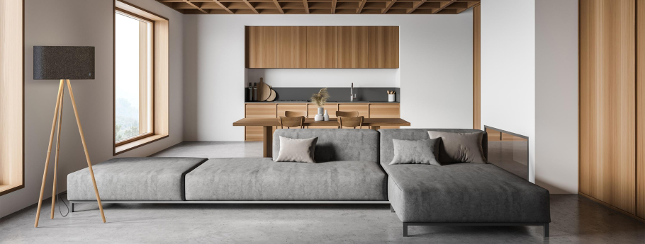 Belmont Floor Lamp by Pablo in a living room