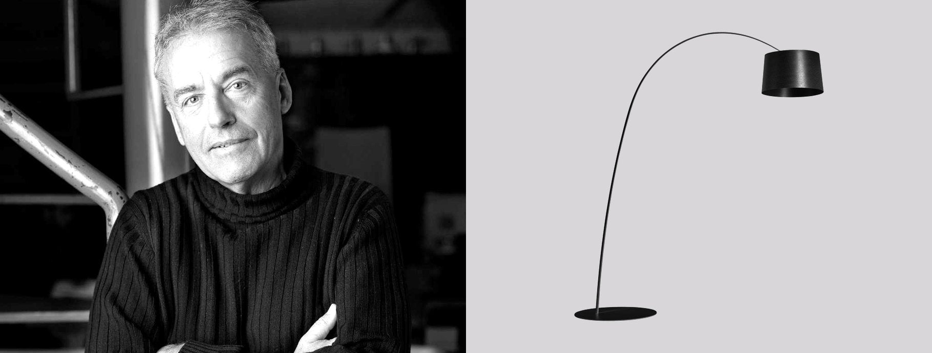Designer Marc Sadler beside the Twiggy Floor Lamp | Casa Di Luce