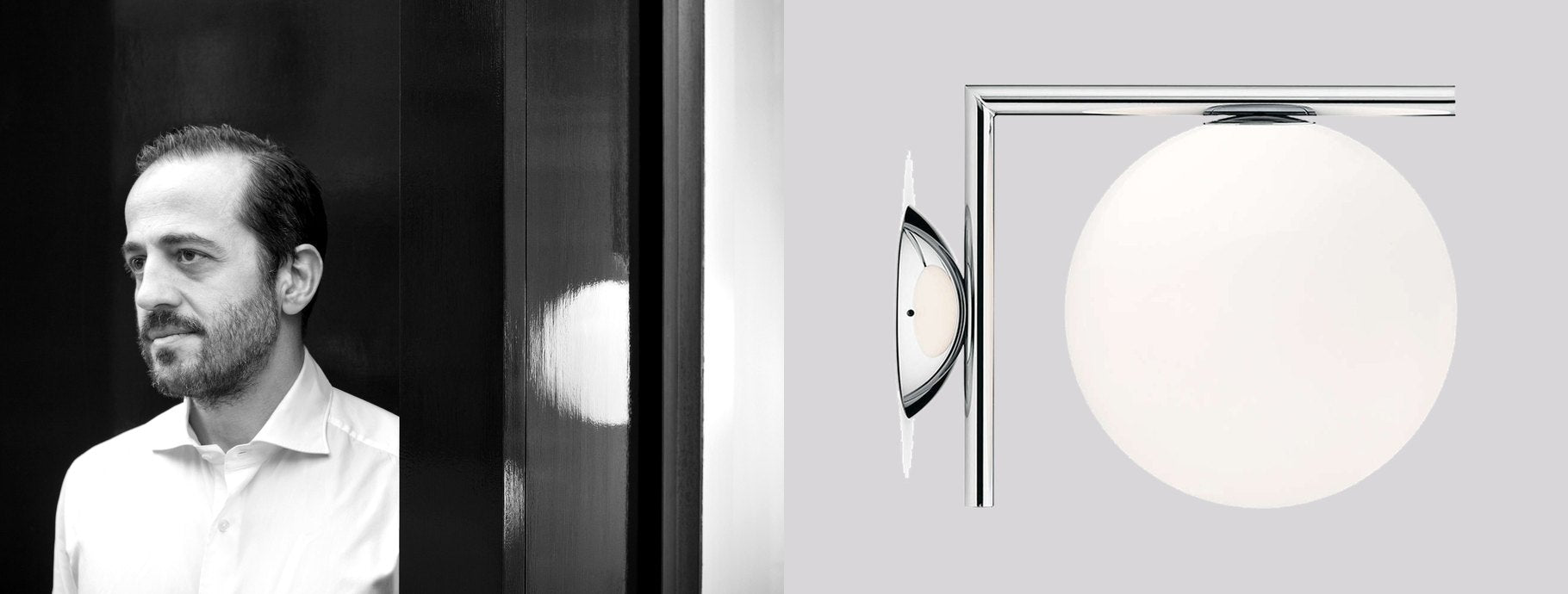 Designer Michael Anastassiades beside the IC Lights | Casa Di Luce