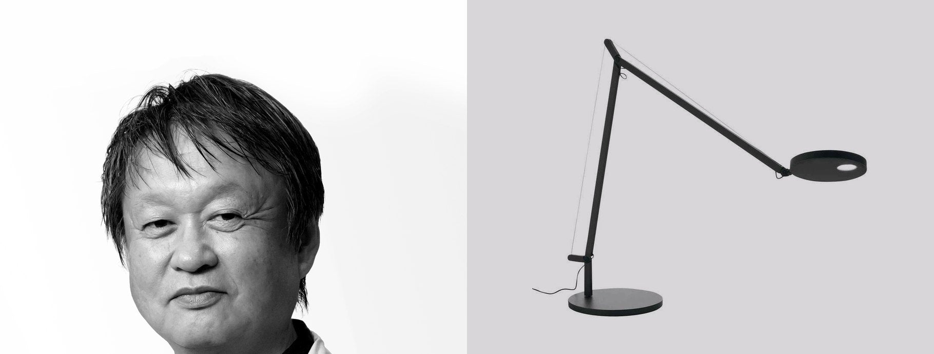 Designer Naoto Fukasawa beside the Demetra LED Table Lamp | Casa Di Luce