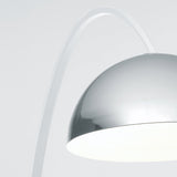 1962 Floor Lamp By Zava Luce, Finish: Matte Pure White, Exterior Silver Leaf
