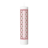 Bjørn Wiinblad Eva Advent Candle, White with Decorations, H: 9.8" By Bjorn Wiinblad