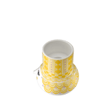 Bjørn Wiinblad Olga Candle Holder, Yellow, H: 3.5" By Bjorn Wiinblad