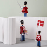 Kay Bojesen Guardsman With Sword, Red/Blue/White, H: 8.9" By Kay Bojesen