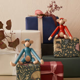 Kay Bojesen Vintage Monkey, Mini, Blue, H: 3.7" By Kay Bojesen