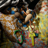 Kay Bojesen Bird Keychain, Gold/Natural Leather By Kay Bojesen