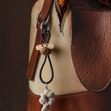 Kay Bojesen Monkey Keychain, Silver/Black Leather By Kay Bojesen