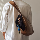 Kay Bojesen Monkey Keychain, Gold/Natural Leather By Kay Bojesen