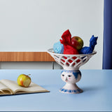 Bjørn Wiinblad Dora Fruit Bowl, Blue, Ø: 9.8" By Bjorn Wiinblad