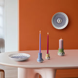 Bjørn Wiinblad Olga Candle Holder, Light Blue, H: 5.5" By Bjorn Wiinblad