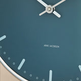 Arne Jacobsen City Hall Wall Clock, Medium, Blue, Ø: 8.3” By Arne Jacobsen