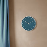 Arne Jacobsen City Hall Wall Clock, Medium, Blue, Ø: 8.3” By Arne Jacobsen