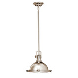 Hatteras Bay Dome Pendant Polished Nickel 11.75 Inch