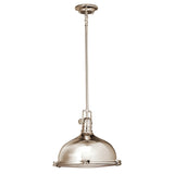 Hatteras Bay Dome Pendant Polished Nickel 13.25 Inch