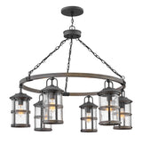 Lakehouse Large Single Tier Chandelier - Aged Zinc - by Hinkley