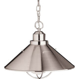 Seaside Outdoor Hanging Cone Hanging Light Brushed Nickel