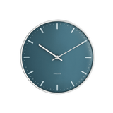 Arne Jacobsen City Hall Wall Clock, Medium, Blue, Ø: 8.3” By Arne Jacobsen