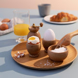 Kay Bojesen Menageri Egg cup, Oak, H: 2.2", 2 Pcs. By Kay Bojesen