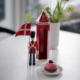 Kay Bojesen Sentry Box, Red/White, H: 14.2" By Kay Bojesen