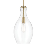Everly Hour Glass Pendant Natural Brass 9 Inch