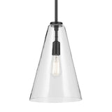 Everly Cone Pendant Black 10.25 Inch