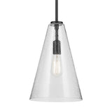 Everly Cone Pendant Black 10.25 Inch
