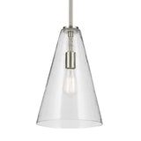 Everly Cone Pendant Brushed Nickel 10.25 Inch