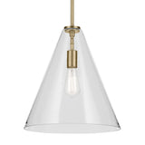Everly Cone Pendant Natural Brass 14.25 Inch