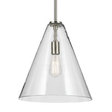 Everly Cone Pendant Brushed Nickel 14.25 Inch