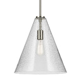 Everly Cone Pendant Brushed Nickel 14.25 Inch