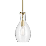 Everly Hour Glass Pendant Natural Brass 7 Inch