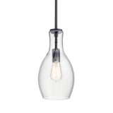 Everly Hour Glass Pendant Black 7 Inch
