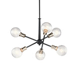 Armstrong 1 Tier Chandelier Black 6 Light