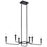 Alden Linear Chandelier Black 38.75 Inch