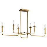 Alden Linear Chandelier Natural Brass 38.5 Inch