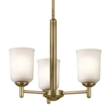 Shailene Chandelier Natural Brass 3 Light