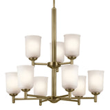 Shailene Chandelier Natural Brass 9 Light