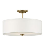 Shailene Ceiling Drum Light Natural Brass 18 Inch