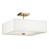 Shailene Square Semi Flush Mount Natural Brass 11.25 Inch