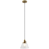 Avery Cone Mini Pendant Natural Brass 8 Inch