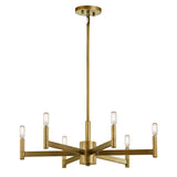 Erzo 1 Tier Chandelier Natural Brass 6 Light