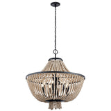Brisbane 1 Tier Chandelier Distressed Black 8 Light