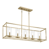 Crosby Linear Chandelier Natural Brass