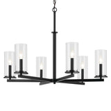 Crosby Chandelier Black 6 Light