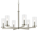 Crosby Chandelier Brushed Nickel 6 Light