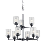 Winslow Oval Chandelier Black 9 Light