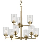 Winslow Oval Chandelier Natural Brass 9 Light