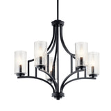 Vara Chandelier Distressed Black 5 Light