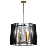 Linara Oval Round Chandelier Black