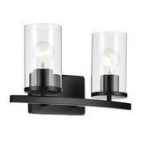 Crosby Vanity Light Black 2 Light